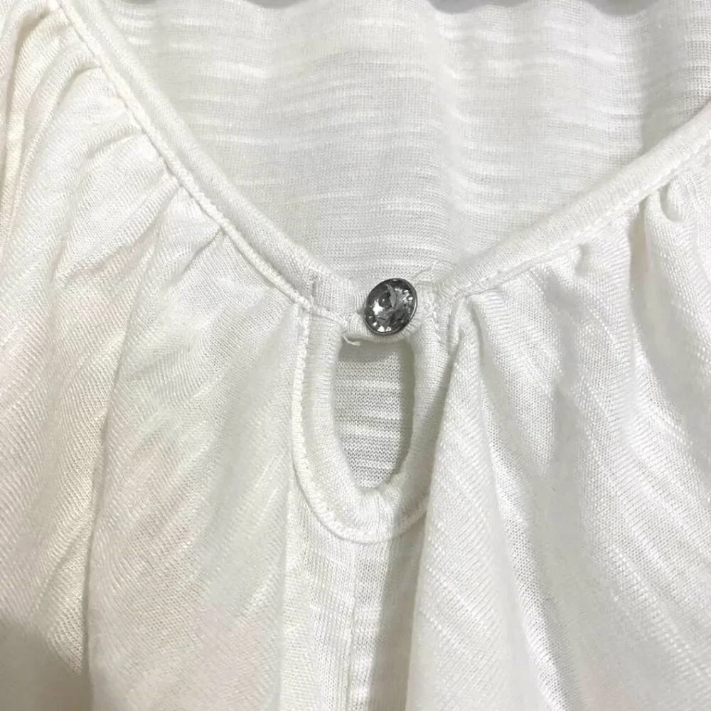 French Laundry White Ruffle V-Neck Sleeveless Top – Lightweight & Chic - Picture 6 of 10